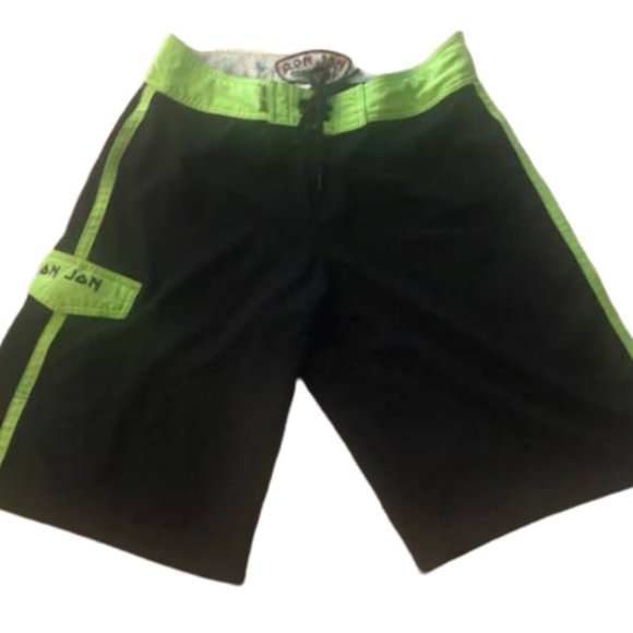 Ron Jon Surf Shop 9" Board Shorts - Neon Green/Black  - 36 - Picture 1 of 5